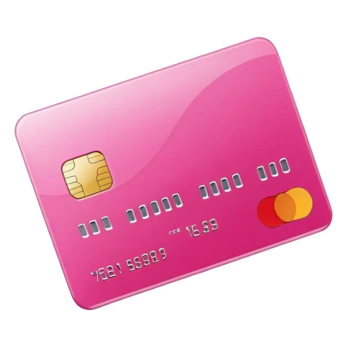 Pink credit card sticker