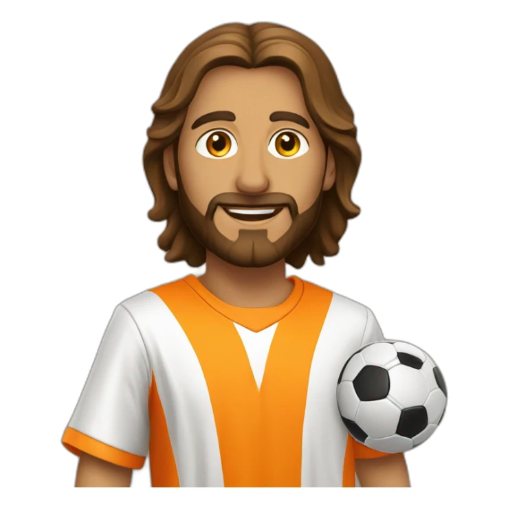 Jésus Christ play soccer orange sticker