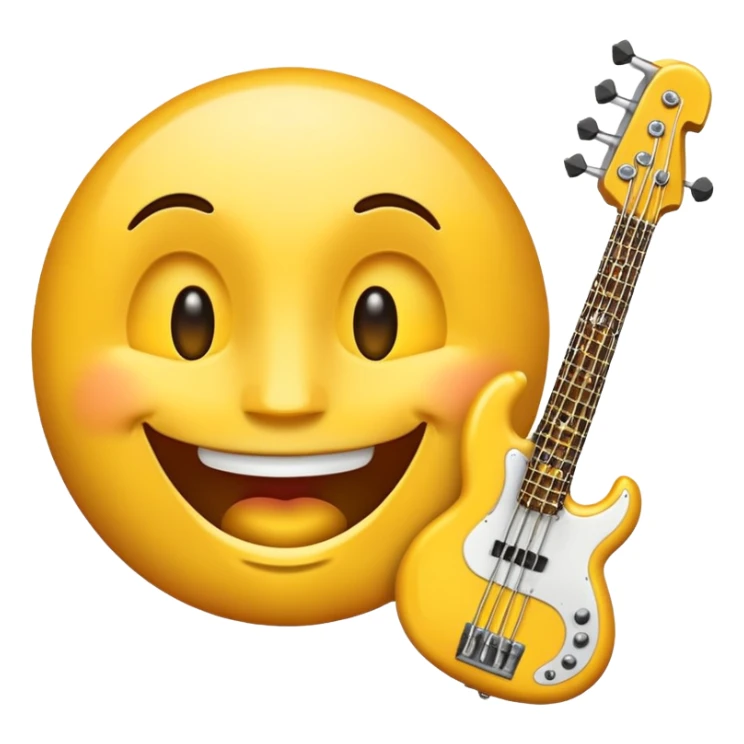 Emoji with bass face  sticker
