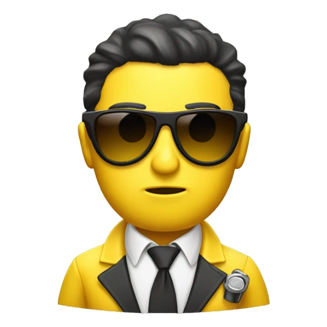 yellow suit mafia with thompson gun and sunglasses sticker