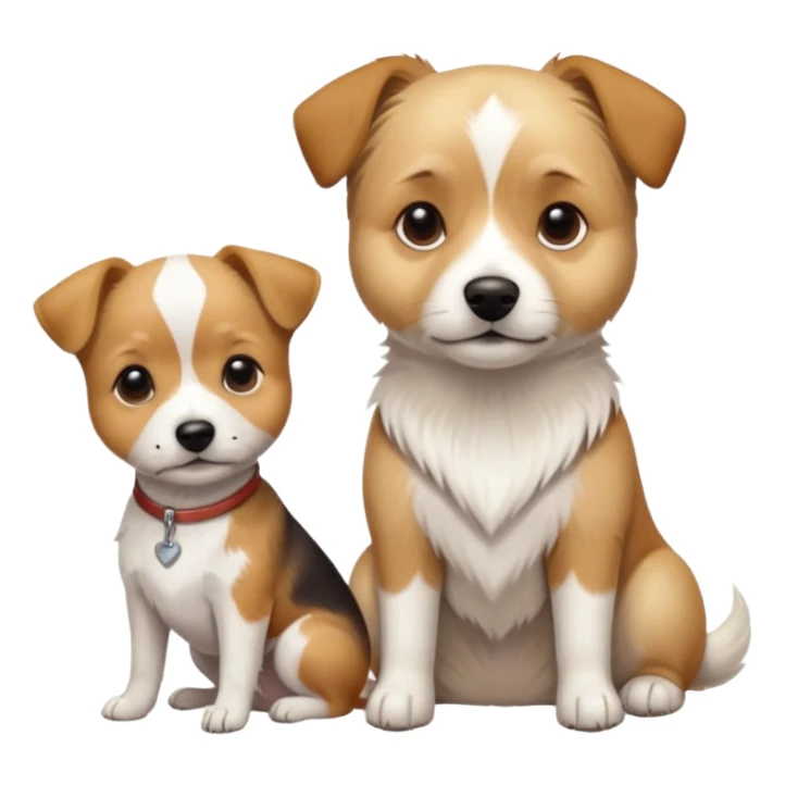 blonde shizu dog sitting next to jack rassel dog sticker