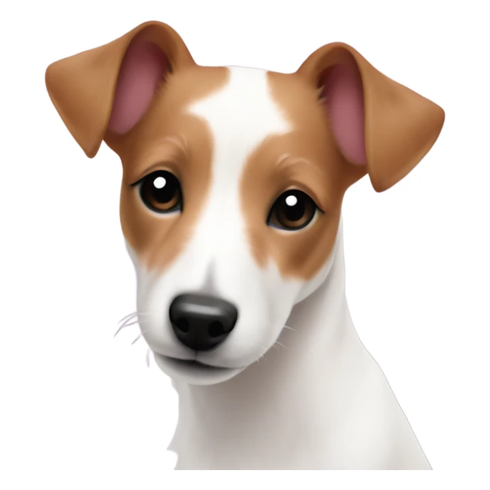 cute jack russell terrier holding light pink peonies sticker