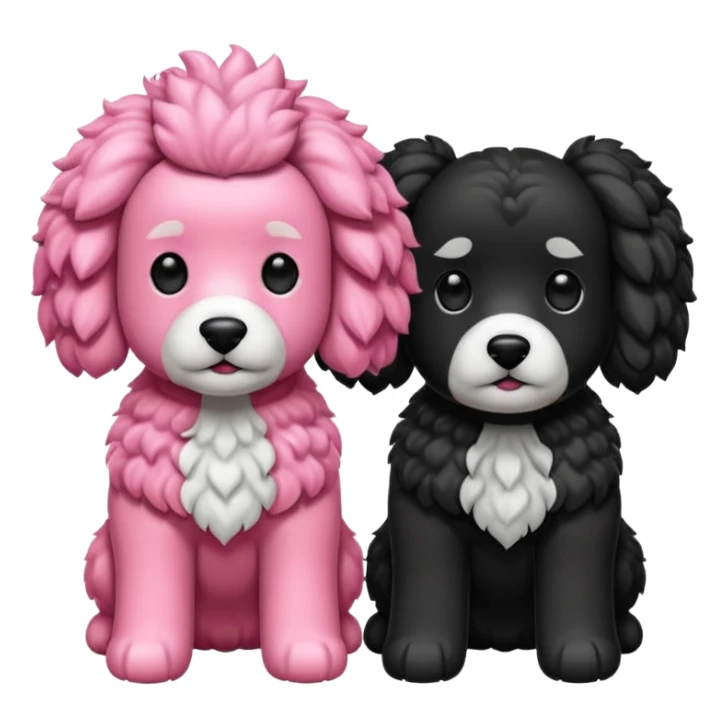 Dos caniches,uno blanco y el otro negro,QUE SEA RAZA CANICHE  sticker