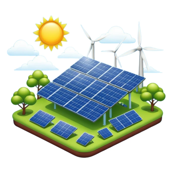Green energy  power plant solar power  sticker