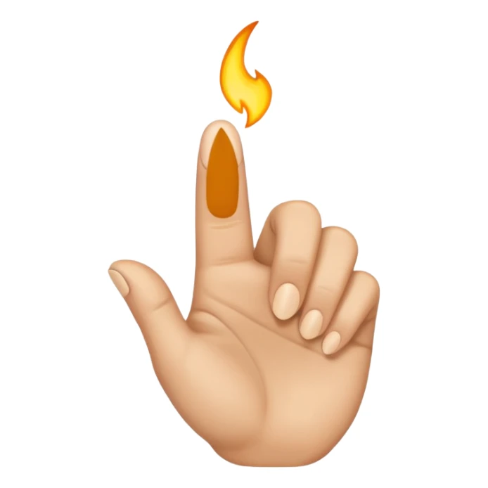 top part of middle finger bent sticker