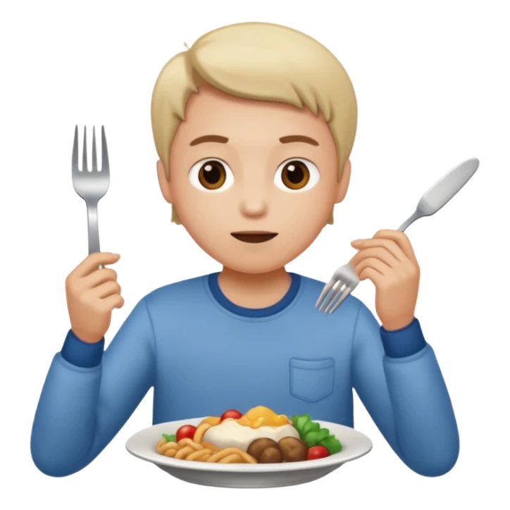 que no sea asiatica, que lleve ropa normal y esté comiendo cualquier comida, sin palillos chinos sticker