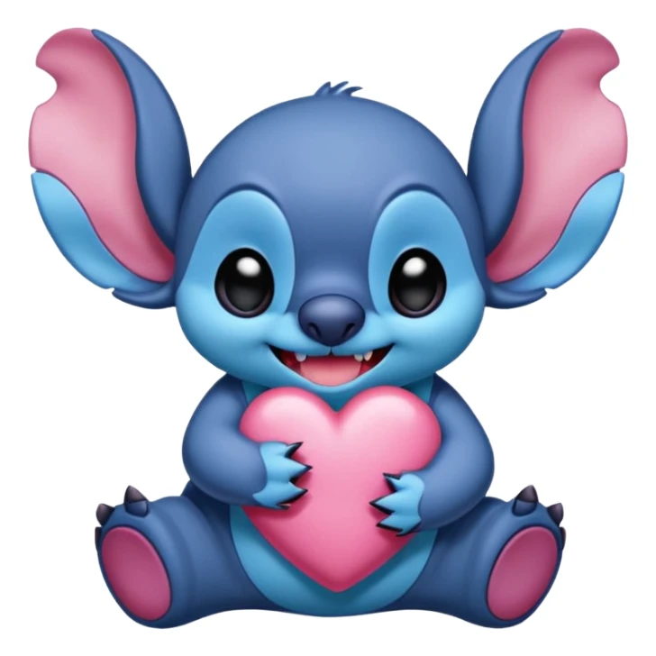 Puedes crear un Match de Stitch (azul y rosada) por separado simulando que se dan un beso, tipo sticker OS phone sticker