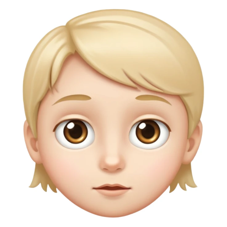 a child's face with big, bright eyes, simple and friendly sticker