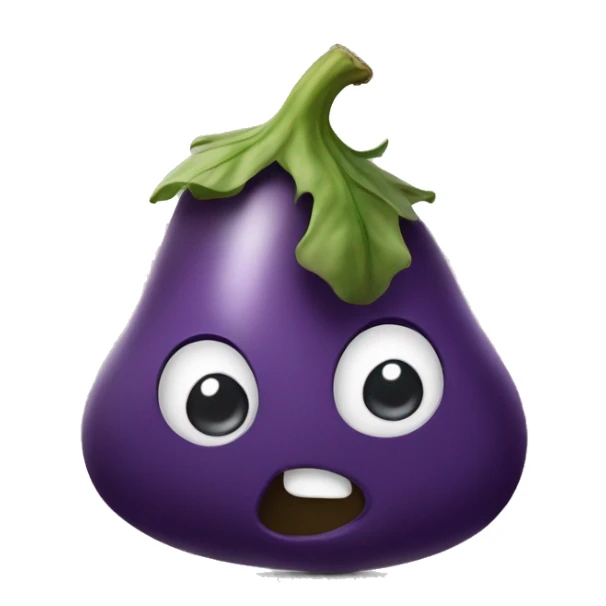 Eggplant in mouth sticker