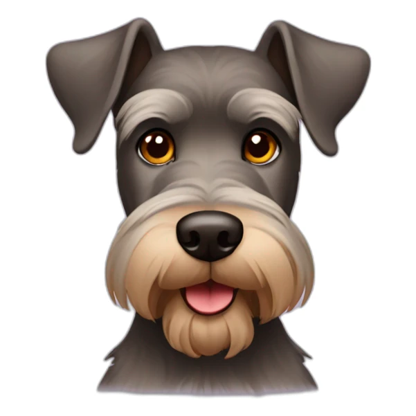 Brown schnauzer with a red nose and hazel eyes standing sticker