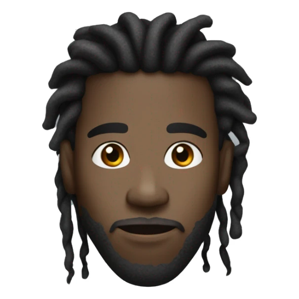 Black guy with dreadlocks, faint moustace, a silver chain, dark brown eyes, a straight face, and sharp eyebrows  sticker