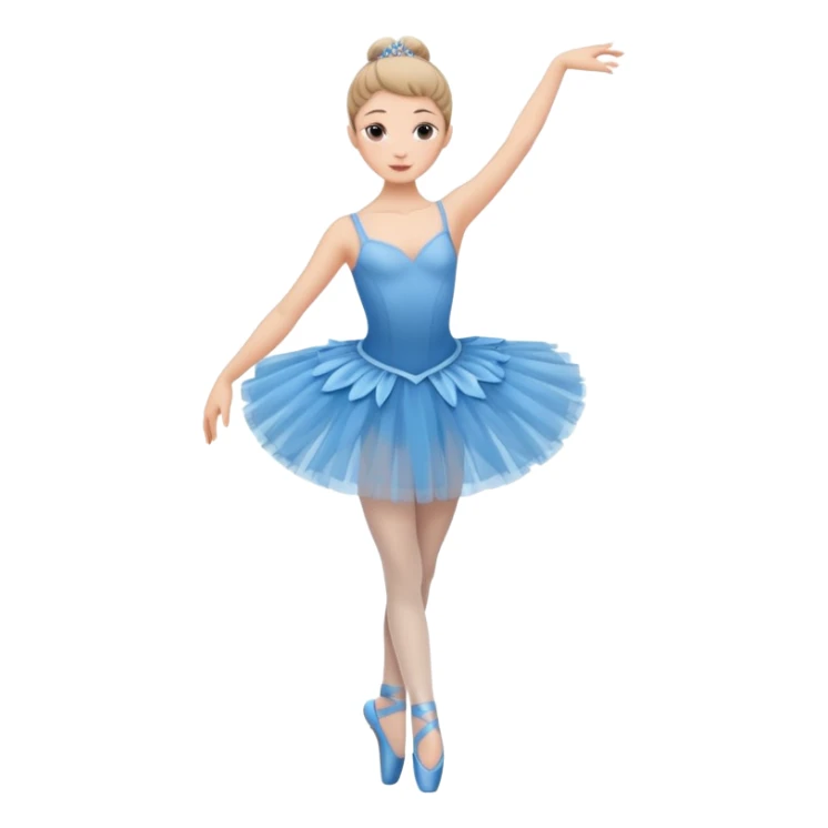full body balet with blue tutu sticker