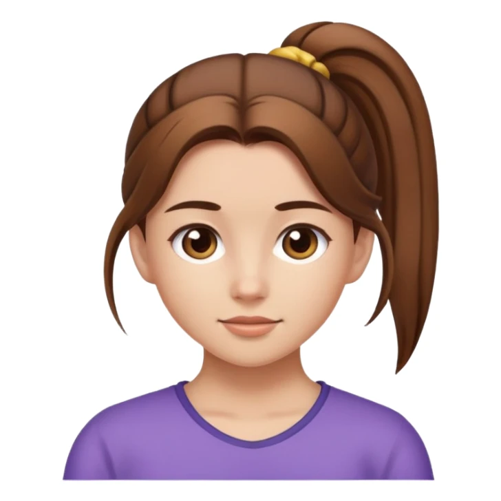 girl with brown hair and ponytail sticker