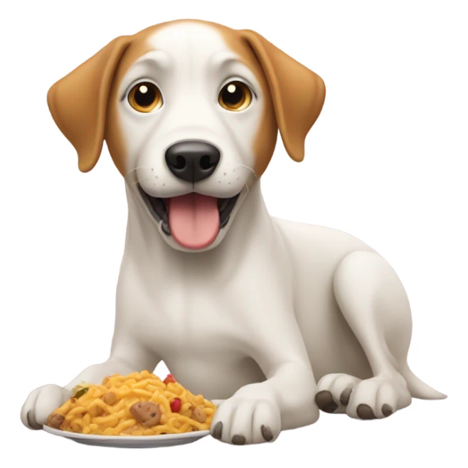 Dog eating sticker
