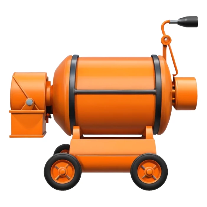 small orange concrete mixer (not a truck) sticker