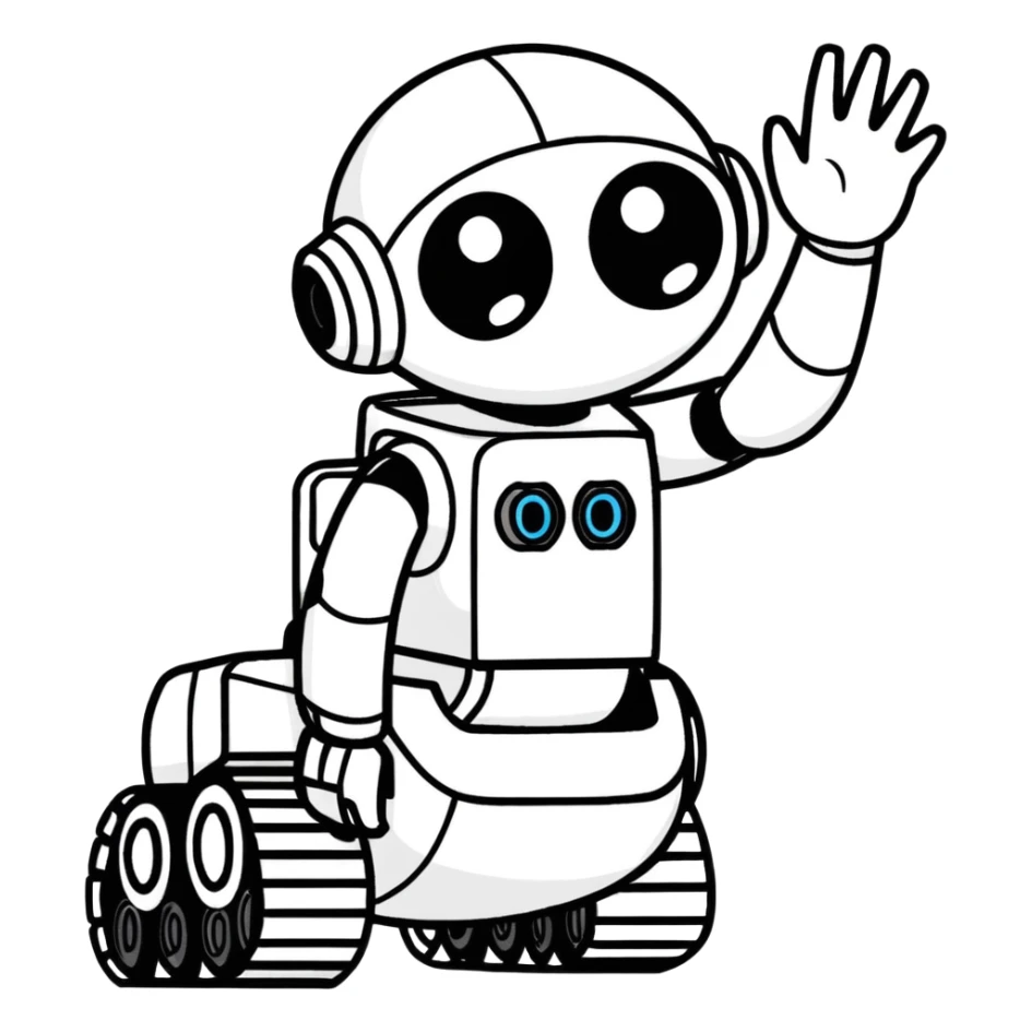 EVE says Good Night to WALL•E,  sketched by crayons  sticker