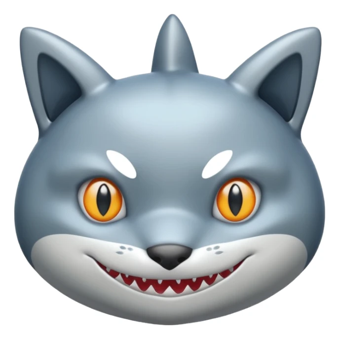 side view of shark body with a cat face sticker