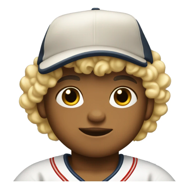 Blond Baby dude with curly hair and baseball cap sticker