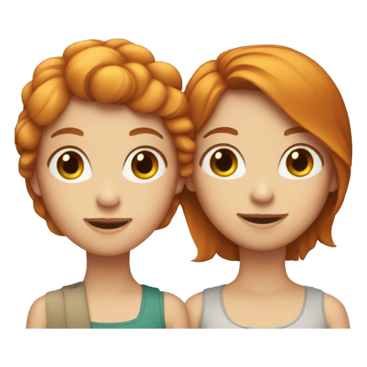 ginger girl and brunette girl  sticker