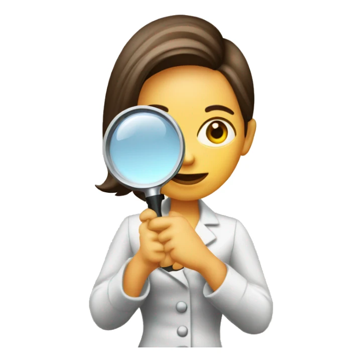 Restaurant critic girl with a magnifying glass in her hands sticker