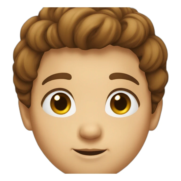 brown hair, little fat , slight smile sticker