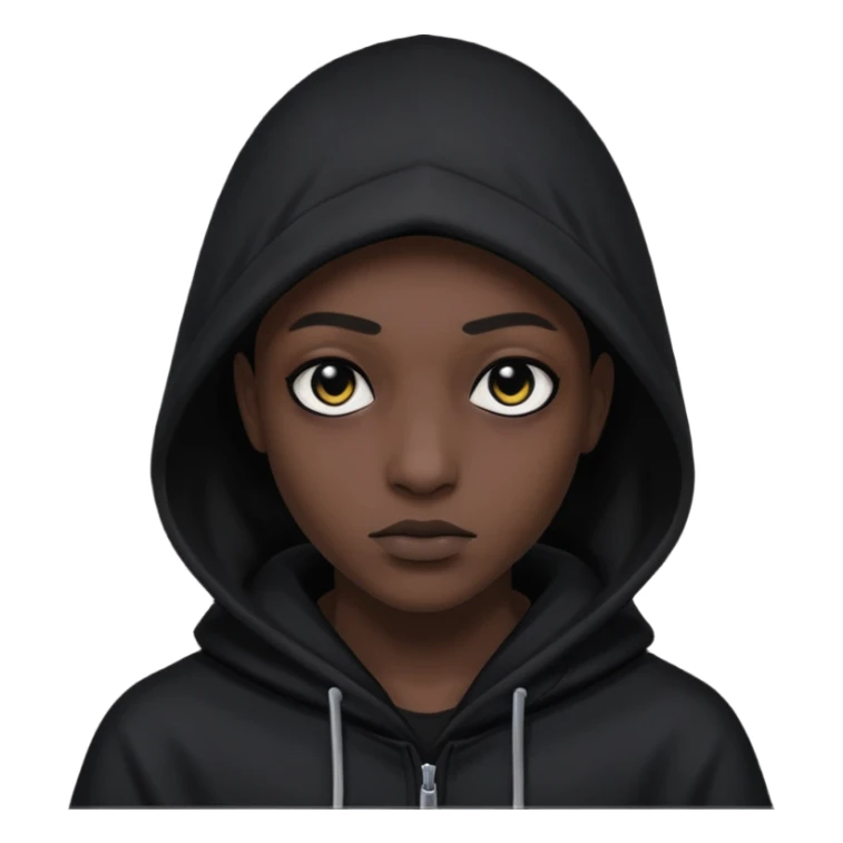 Une personne mystérieuse sous capuche noir avec les yeux noir sticker