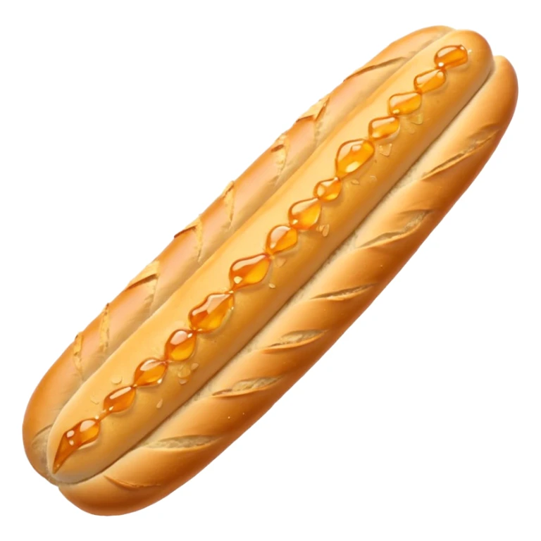 French baguette covered in honey and garlic sticker