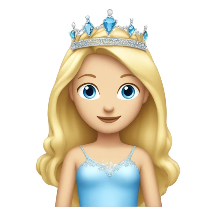 Blond girl blue eyes tiara sticker