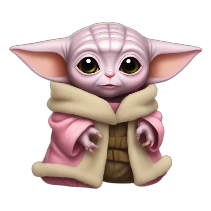 pink baby yoda sticker