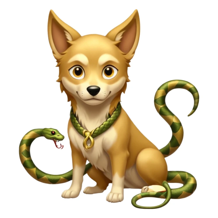 loki god of mischief as a dog. he as snakes.  dynamic pose sticker