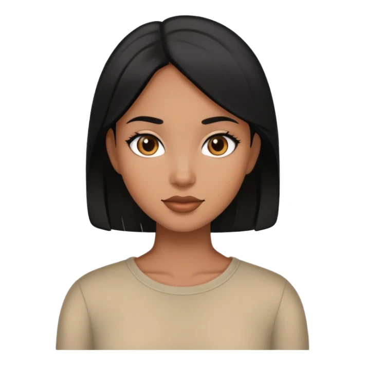 Brown female with black hair  sticker