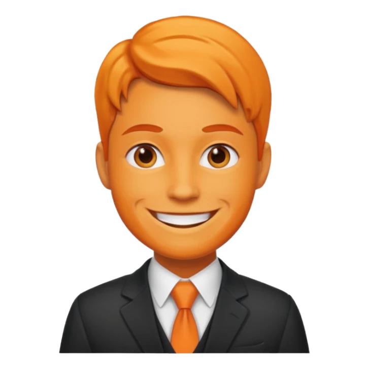 Orange in professional look sticker