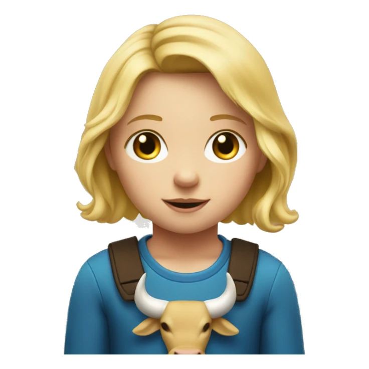 A little blonde child with a bull cut sticker