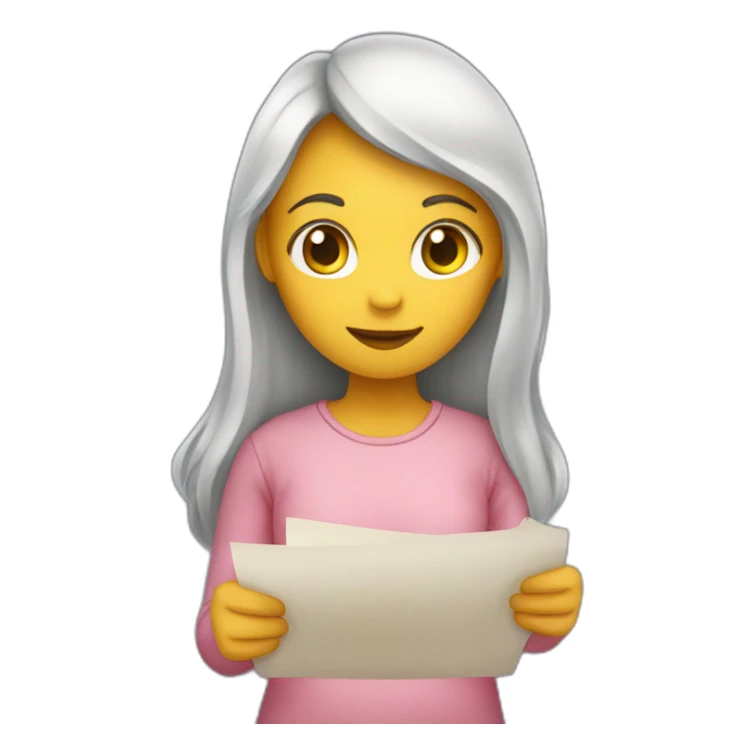 Girl holding a paper that writes goodnight sticker