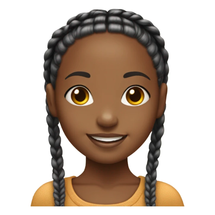 Little African American girl smiling with box braids sticker