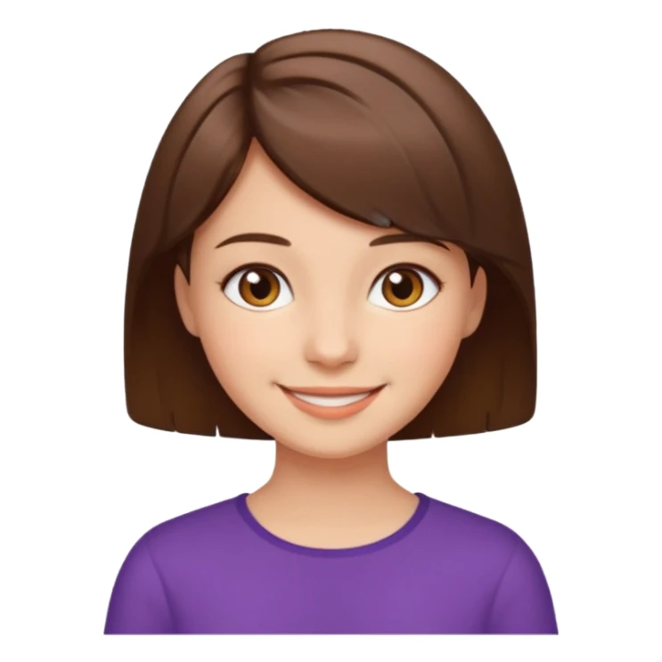 Short hair,Girl,brown hair, sticker