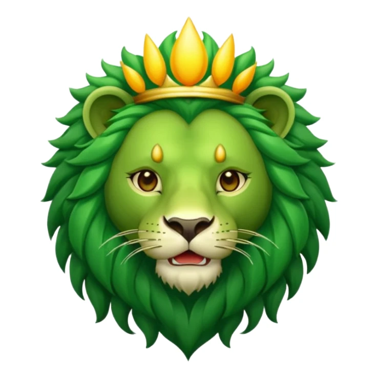 Majestic green lion with sun in his mouth sticker