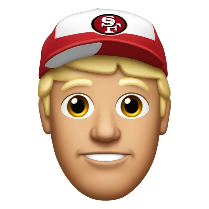 Trump wearing a 49er cap sticker