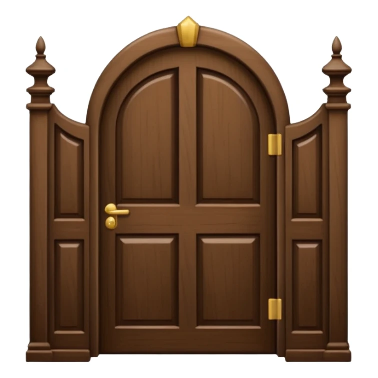 porta única de madeira arredondada no topo, sem rosto, elegante sticker