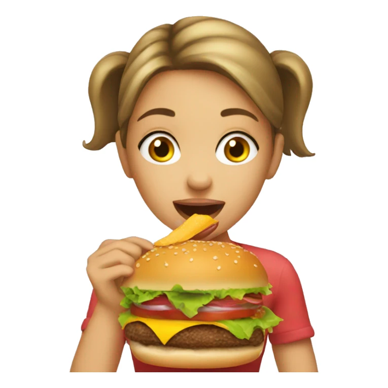 girl eating 5 burgers sticker