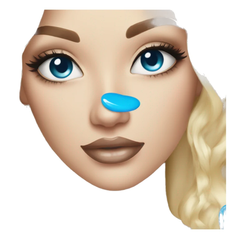 blond and blue eyes Nail tech with polish sticker