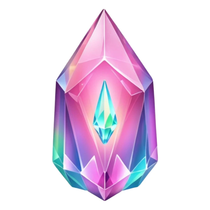 pink iridescent nebula crystal shard sticker