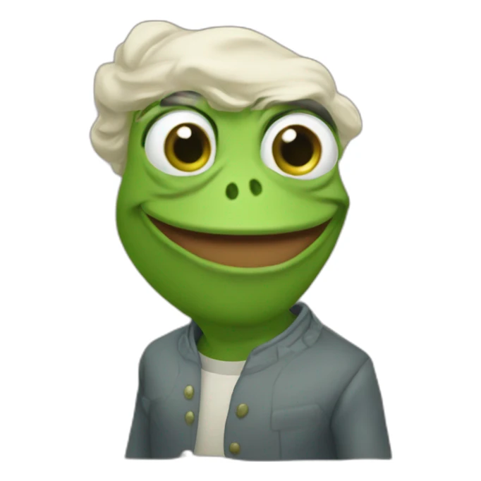 Rana Pepe riéndose  sticker