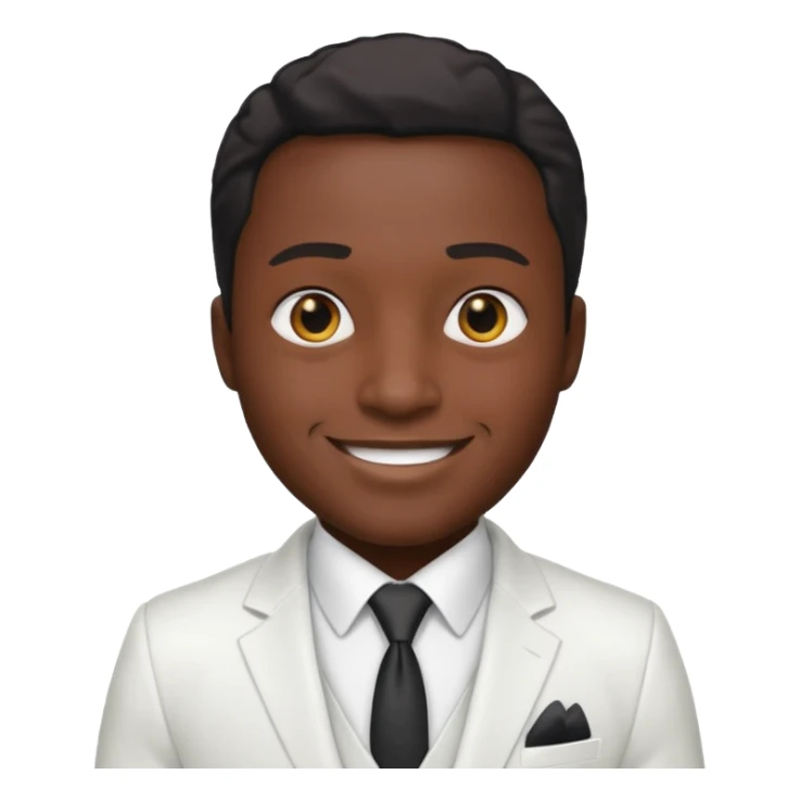businessman, black skin, black eyes, white suit sticker