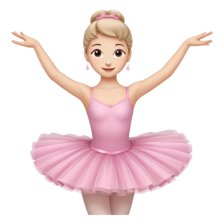 A graceful ballerina in a pink tutu, spinning lightly with arms curved elegantly.
 sticker