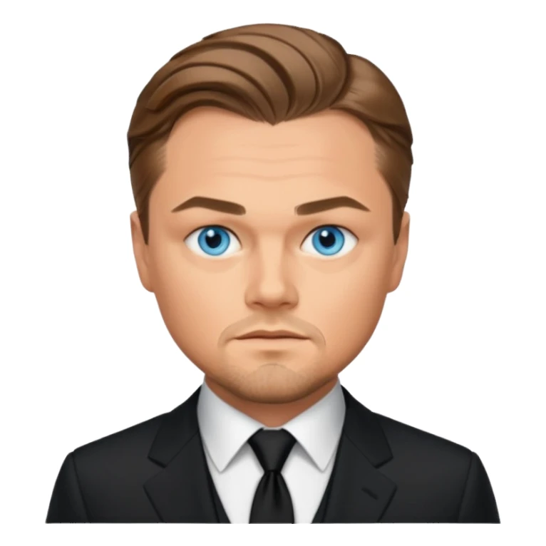 Leonardo DiCaprio with blue eyes, black suit sticker