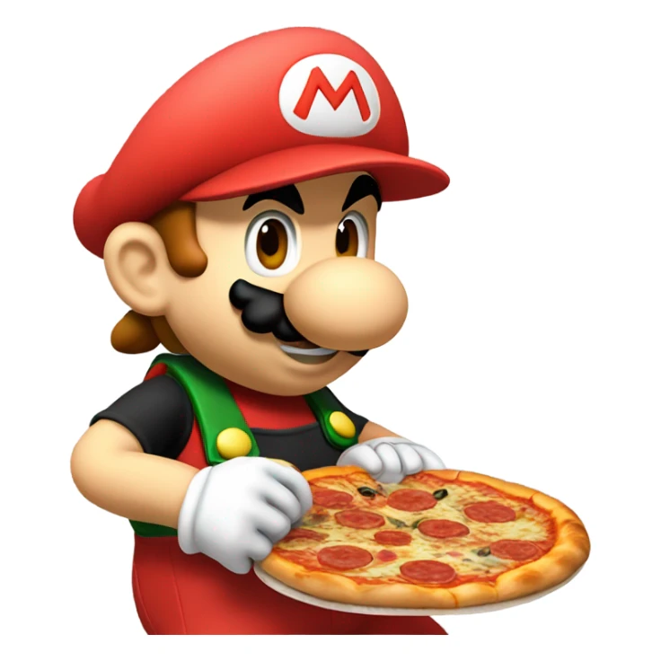 supermario bros eating pizza sticker