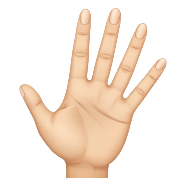 A hand with five fingers raises three fingers and lowers two fingers sticker