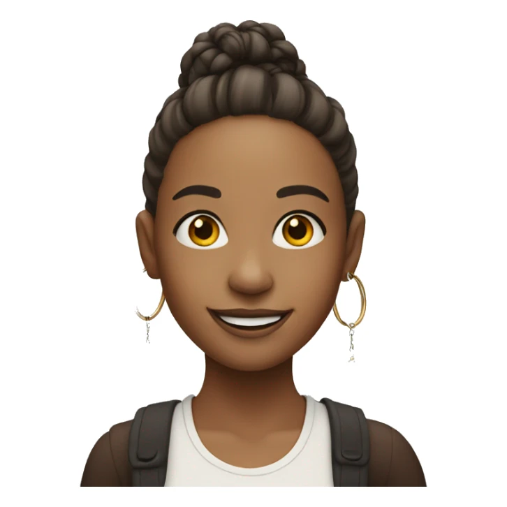 smiling girl with hoop earrings  sticker