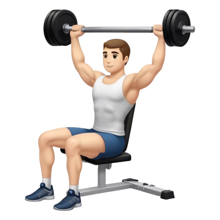 Seated Dumbbell Tricep Extension, 90-degree elbows back sticker